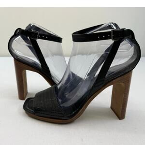 Brunello Cucinelli Leather 4” Block Heels Size EU 37 US 6.5-7 Designer Strappy